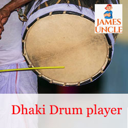 Dhaki Drum player Mr. Sudhas Biswas in Chakdaha